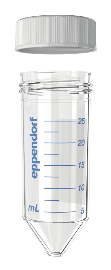 艾本德Eppendorf Conical Tubes 25 mL 帶螺旋蓋, 25 mL, 啟動套裝，4  個單離心管架，6  個轉子適配器，轉子孔可容納 50  mL 錐形管, PCR 潔凈級, 無